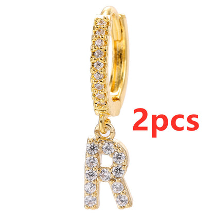 Initial Letter Earrings for Women Personalized Alphabet Jewelry, Valdore