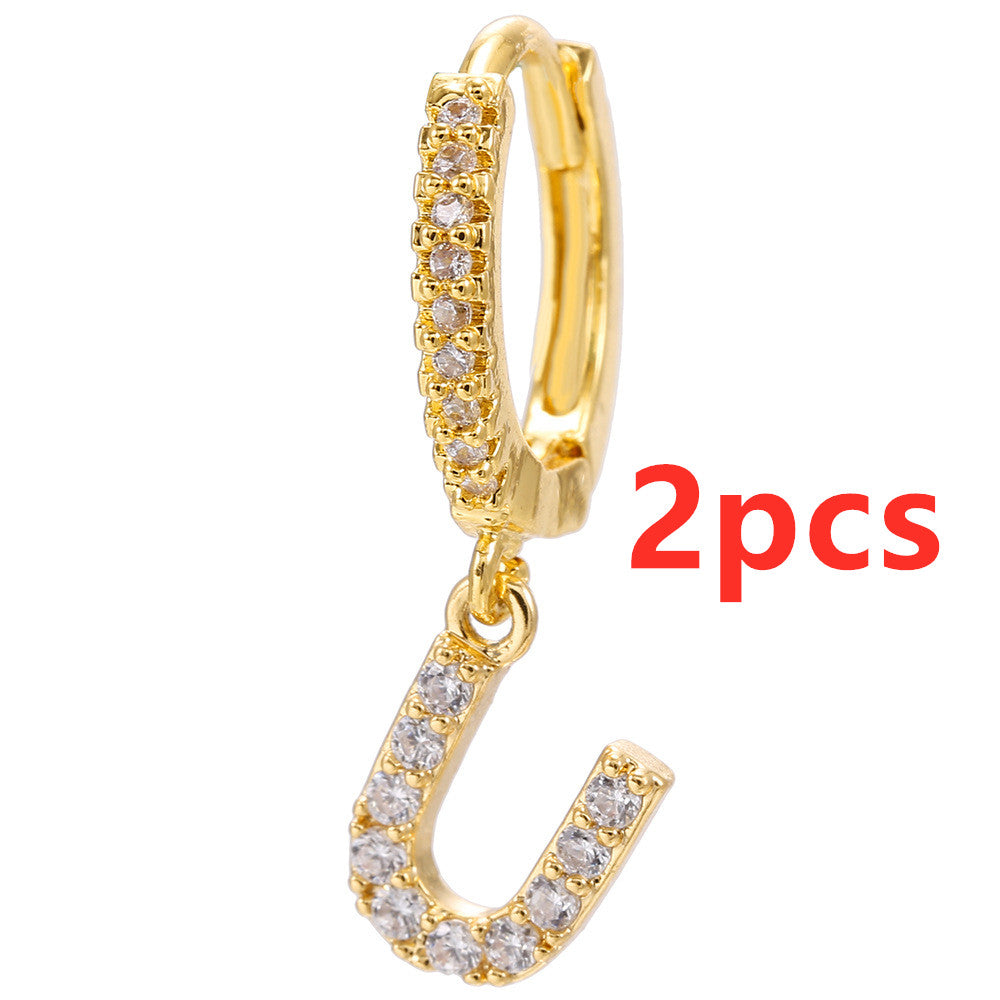 Initial Letter Earrings for Women Personalized Alphabet Jewelry, Valdore