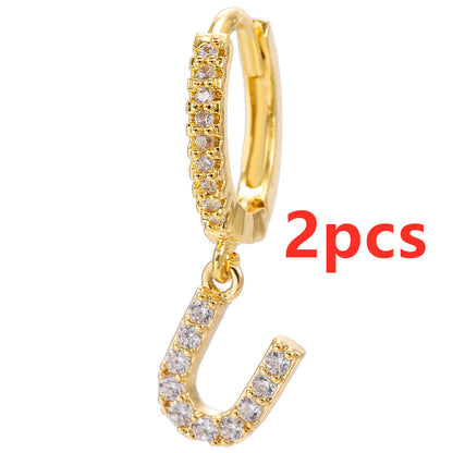 Initial Letter Earrings for Women Personalized Alphabet Jewelry, Valdore