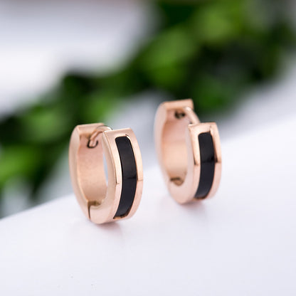 Black Round Earrings for Women  Minimalist Stud Jewelry, Valdore