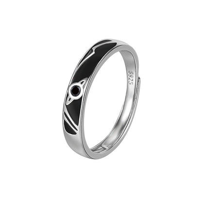 Dream Planet Couple Rings Set, Silver Crystal Promise Rings for Men and Women,  Valdore