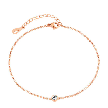 Stainless Steel Chain Anklet for Women  Cubic Zircon Jewelry, Valdore