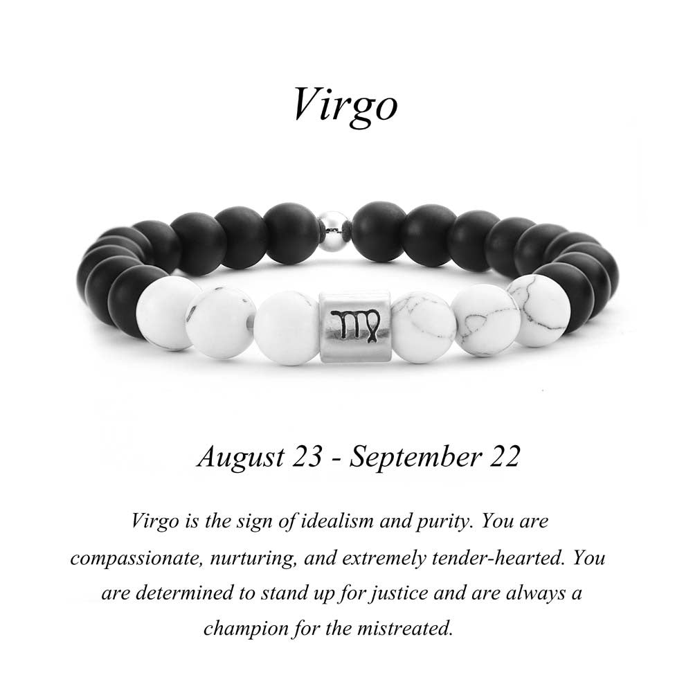 Frosted Agate Turquoise 12 Constellation Couple Bracelet, Valdore