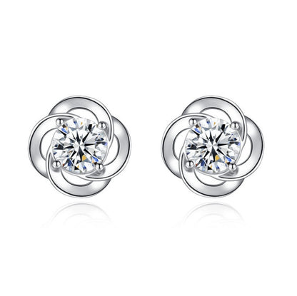 Sterling Silver Clover Earrings for Women Lucky Stud Jewelry, Valdore