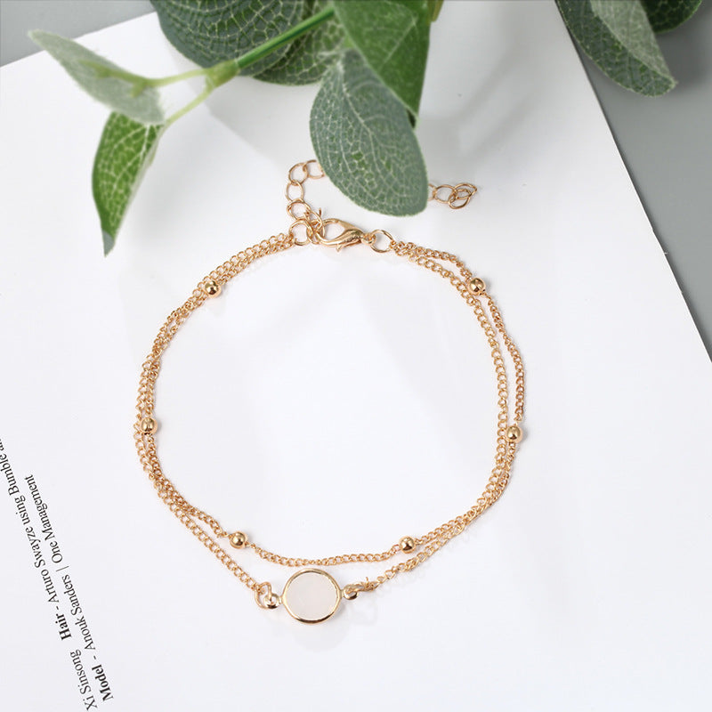 Alloy Double Crystal Anklet for Women , Valdore