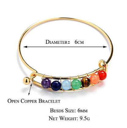 7 Chakra Healing Natural Stone Bead Bracelet Women, Valdore