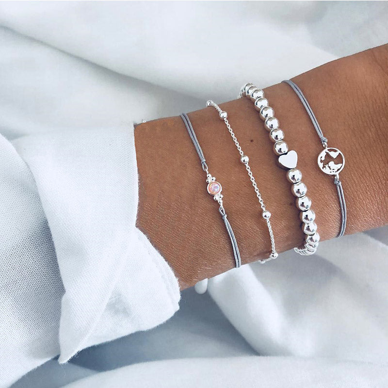 Bead Chain Bracelet and Anklet Set for Women ,Valdore