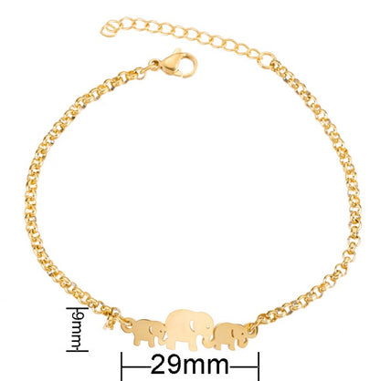 Gold Lucky Elephant Charm Bracelet for Women, Valdore