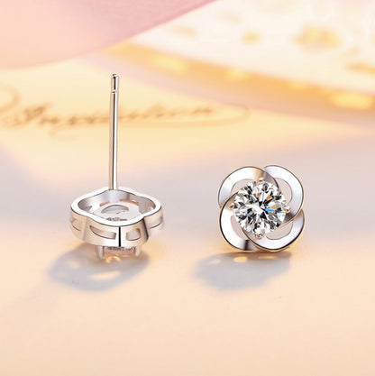 Sterling Silver Clover Earrings for Women Lucky Stud Jewelry, Valdore