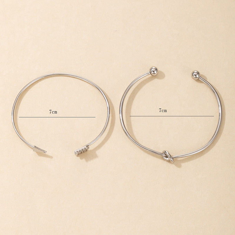 Knotted Arrow Bracelet Set for Women  Adjustable Couple Jewelry, Valdore