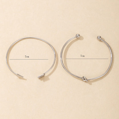 Knotted Arrow Bracelet Set for Women  Adjustable Couple Jewelry, Valdore