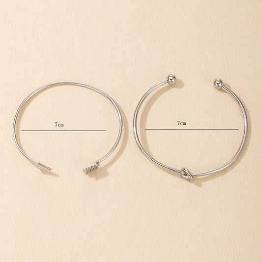Knotted Arrow Bracelet Set for Women  Adjustable Couple Jewelry, Valdore