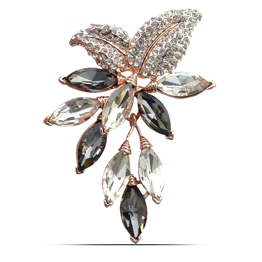 Full Diamond Austrian Crystal Brooch, Valdore