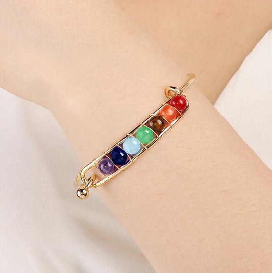 7 Chakra Healing Natural Stone Bead Bracelet Women, Valdore