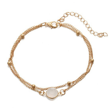 Alloy Double Crystal Anklet for Women , Valdore