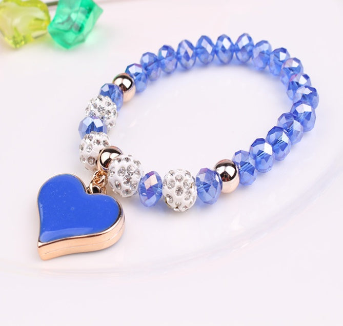 Elastic Crystal Heart Bracelet & Bangle for Women, Valdore
