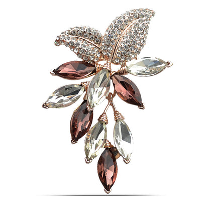 Full Diamond Austrian Crystal Brooch, Valdore