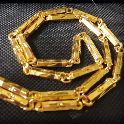 Men Gold Plated Imitation Chain Necklace, Valdore