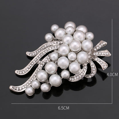 Rhinestone Pearl Brooch Pin for Women, Valdore