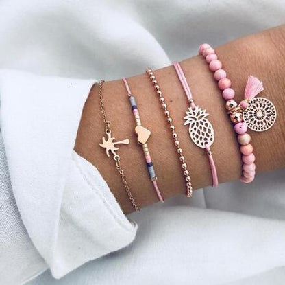 Bead Chain Bracelet and Anklet Set for Women ,Valdore