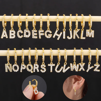Initial Letter Earrings for Women Personalized Alphabet Jewelry, Valdore