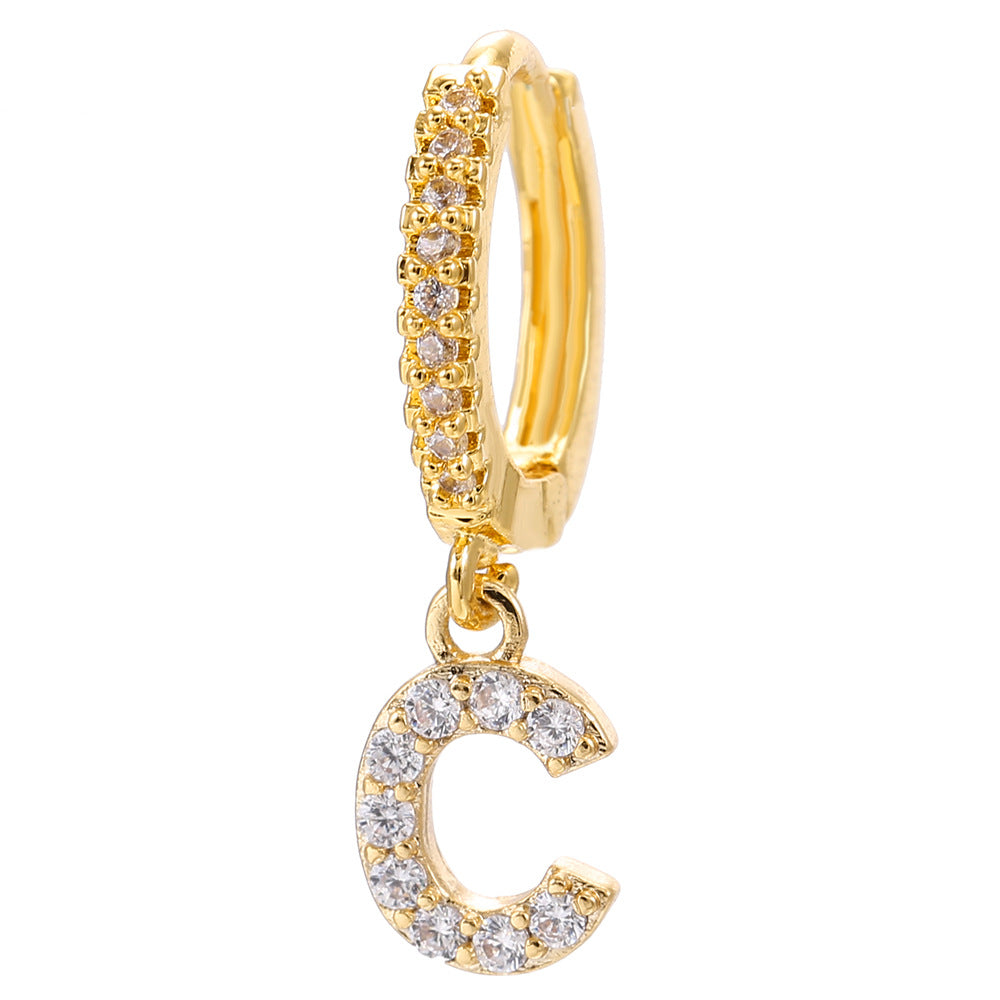 Initial Letter Earrings for Women Personalized Alphabet Jewelry, Valdore