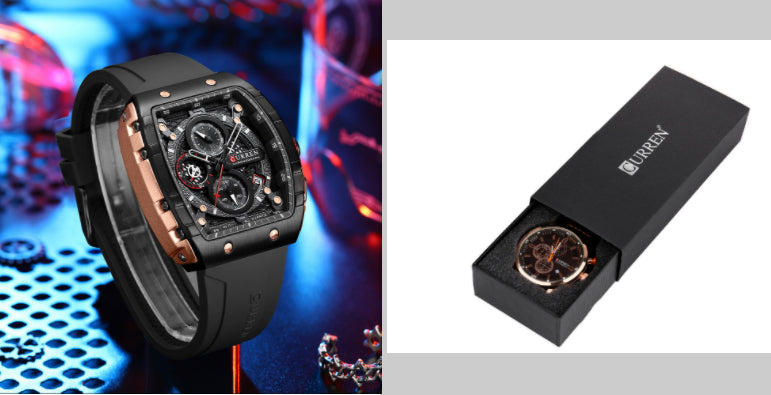 Men’s Quartz Analog Watch Stainless Steel Multi-Function Watch, Valdore