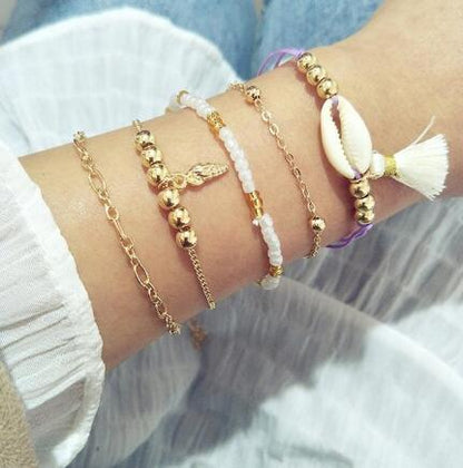 Bead Chain Bracelet and Anklet Set for Women ,Valdore