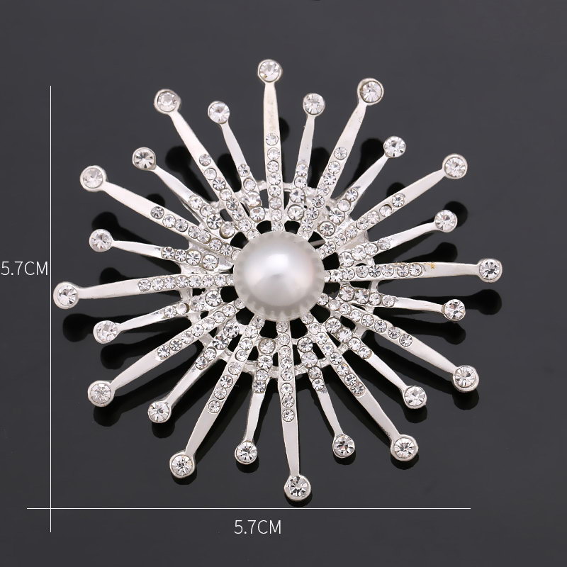 Rhinestone Pearl Brooch Pin for Women, Valdore