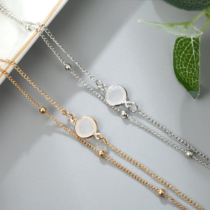 Alloy Double Crystal Anklet for Women , Valdore