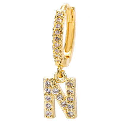 Initial Letter Earrings for Women Personalized Alphabet Jewelry, Valdore