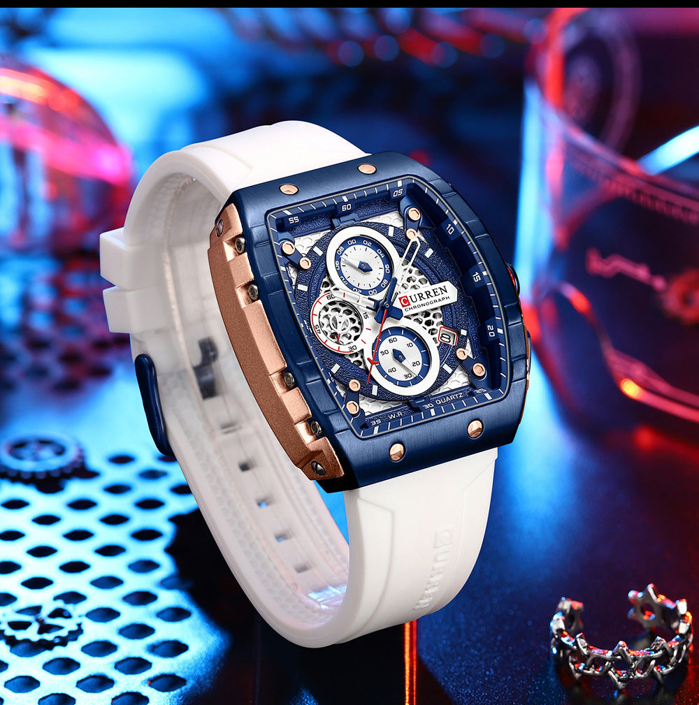 Men’s Quartz Analog Watch Stainless Steel Multi-Function Watch, Valdore