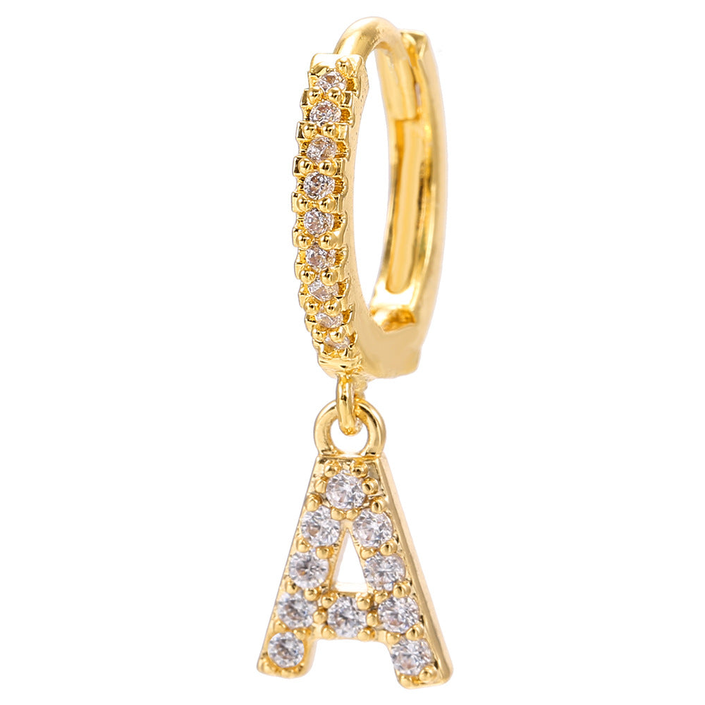 Initial Letter Earrings for Women Personalized Alphabet Jewelry, Valdore