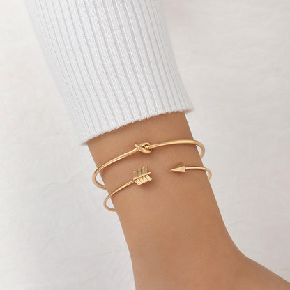Knotted Arrow Bracelet Set for Women  Adjustable Couple Jewelry, Valdore