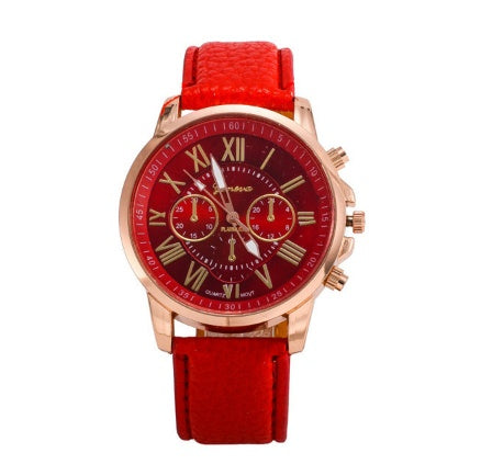 Retro Geneva Three Eye Quartz Couple Watch for Men and Women, Valdore
