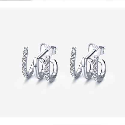Three-Layer Silver Earrings for Women  Elegant Drop Jewelry, Valdore