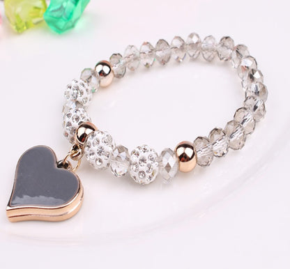Elastic Crystal Heart Bracelet & Bangle for Women, Valdore