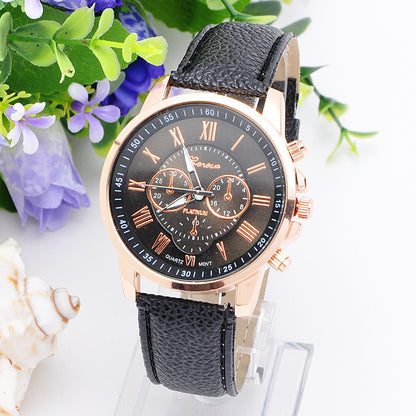 Retro Geneva Three Eye Quartz Couple Watch for Men and Women, Valdore