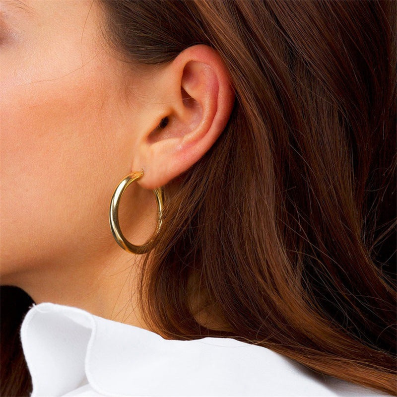 Wide Round Hoop Earrings for Women Bold Statement Jewelry, Valdore