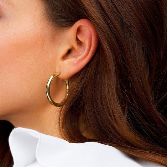 Wide Round Hoop Earrings for Women Bold Statement Jewelry, Valdore