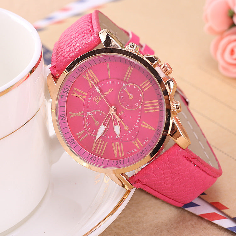 Retro Geneva Three Eye Quartz Couple Watch for Men and Women, Valdore
