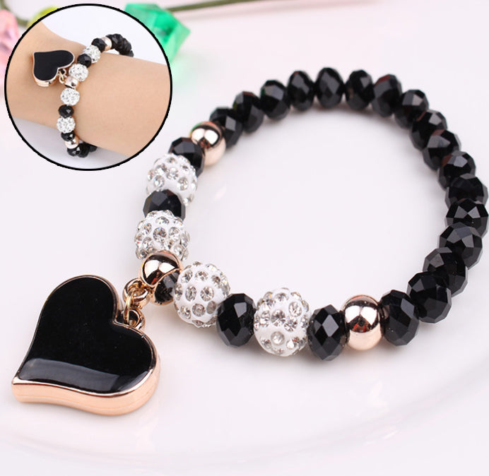 Elastic Crystal Heart Bracelet & Bangle for Women, Valdore