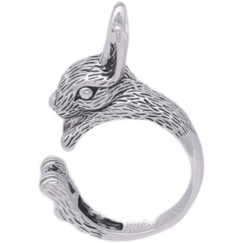Zodiac Rabbit Ring for Women  Vintage Hip Hop Jewelry, valdore