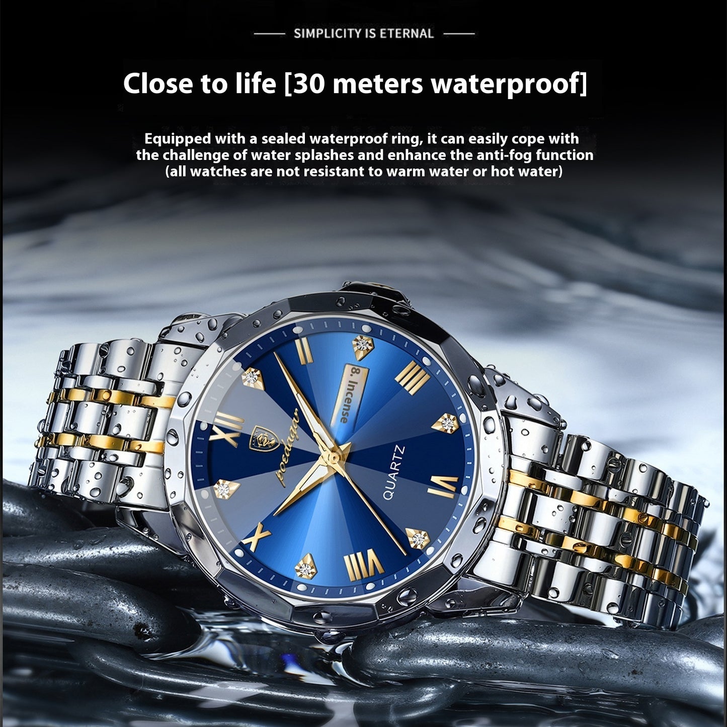 Men's Waterproof Luminous Luxury Watch, Valdore