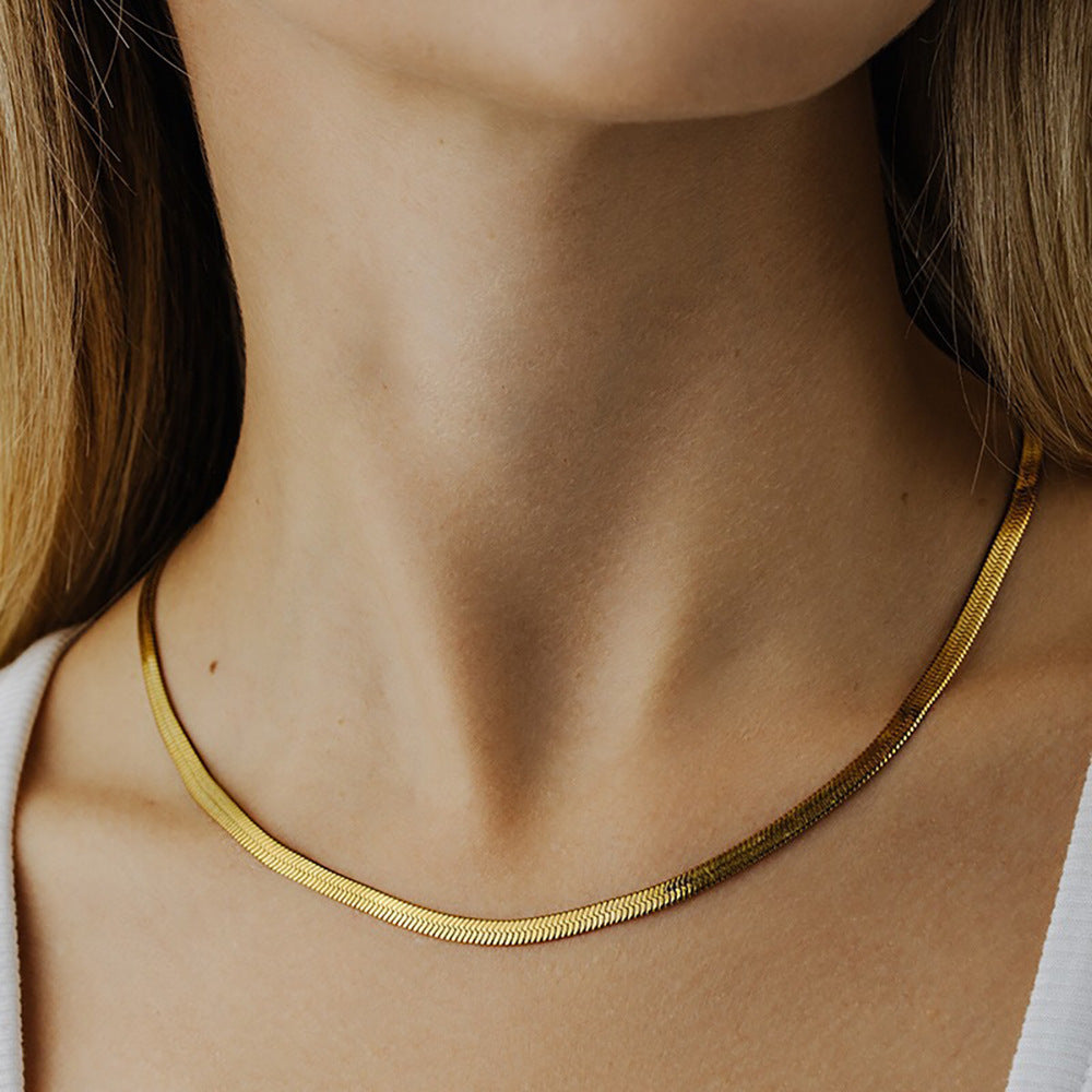 Chunky Double Snake Chain Necklace for Women, valdore
