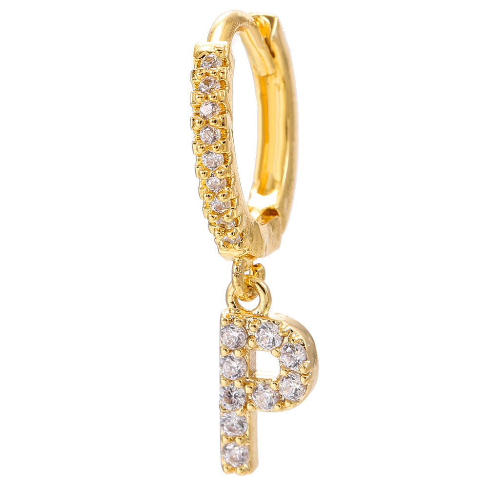 Initial Letter Earrings for Women Personalized Alphabet Jewelry, Valdore