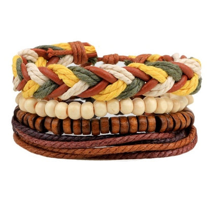 Multilayer Leather Bead Punk Wrap Bracelet for Men and Women, Valdore
