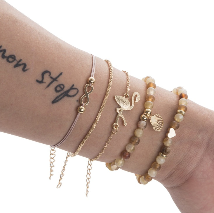 Bead Chain Bracelet and Anklet Set for Women ,Valdore