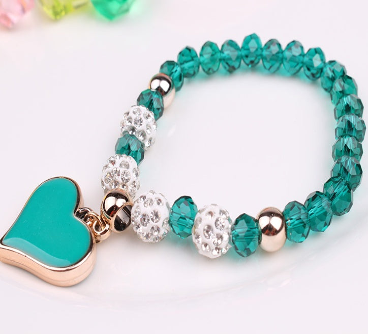 Elastic Crystal Heart Bracelet & Bangle for Women, Valdore
