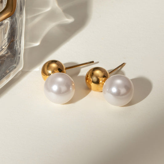 Nautica Dome Pearl Earrings | Statement Pearl Jewelry , Valdore
